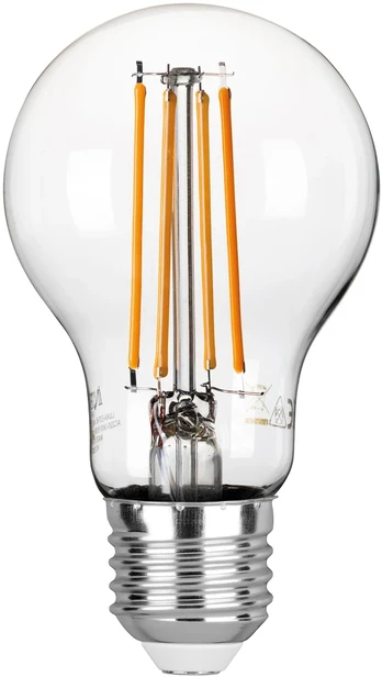 8W LED lemputė, skaidri, E27, 2700K