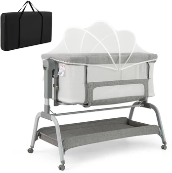Kūdikio lovelė Pilka/Rožinė