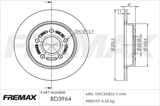 Stabdžių diskas FREMAX BD-3964