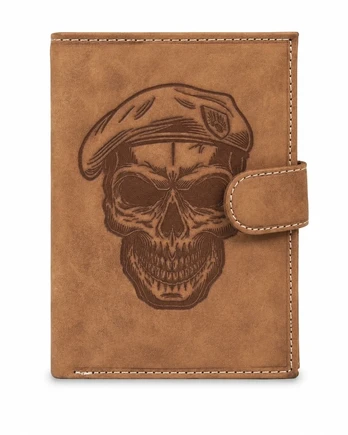 Vyriška odinė piniginė SKULL ALWAYS WILD 676