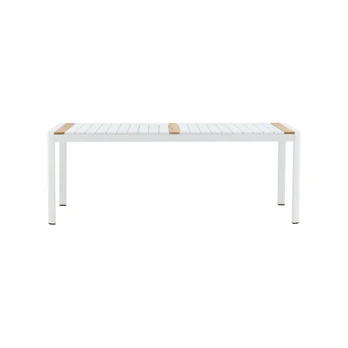 Lauko stalas Togo, 200x100 cm, Balta/Akacija