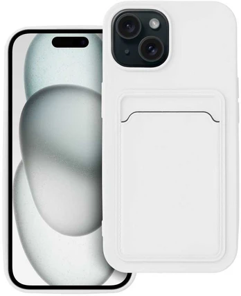 Dėklas Oem CARD Case for IPHONE 15 baltas