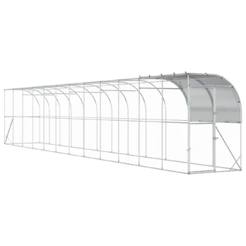 Prie sienos esantis vištų narvas Sidabrinė 1200 x 100 x 215 cm
