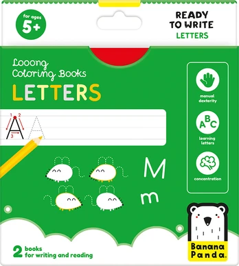 Spalvinimo kortelės Looong Coloring Books: Ready to Write Letters 5+