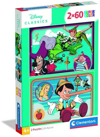 Clementoni CLE puzzle 2x60 SuperKolor Disney Classic 24823