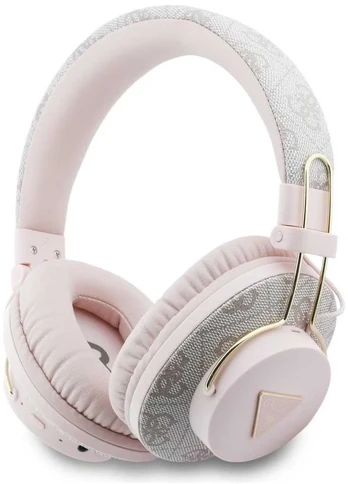 Ausinės su lankeliu ant galvos Guess Triangle Logo Bluetooth ENC rožinis