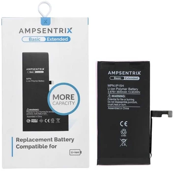 Inne AmpSentrix Basic battery for iPhone 15 (high capacity)