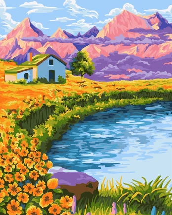 Tapybos Pagal Skaičius Rinkinys - Pink Sunset 40x50 cm A087