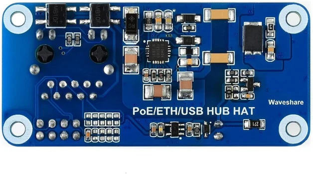 Waveshare poe ethernet/usb hub hat, skirtas raspberry pi zero/zero w/zero wh, 3x usb 2.0 prievadai, atitinka 802.3af standartą