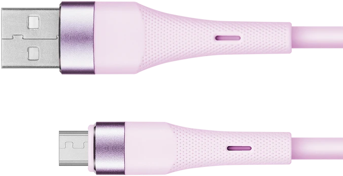 Kabelis USB - microUSB 1 m silikonowy rožinė Kruger & Matz Basic