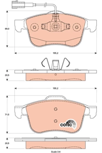 TRW GDB1880 Brake pad set