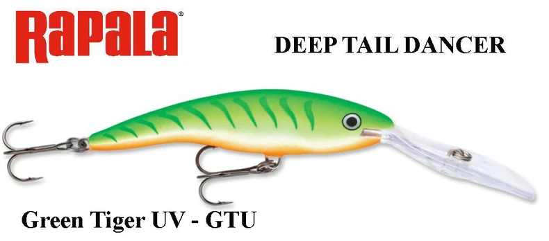 Vobleris Rapala Deep Tail Dancer GTU Green Tiger UV 9 cm
