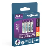 1x4 Ansmann Lithium Akku Micro AAA 400mAh + Cable 1311-0028 kaina