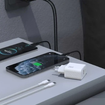 Dudao A26TCEU Adapteris 25Watt 1xUSB-C 1xUSB-A (1m USB-C to USB-C included) Hvid