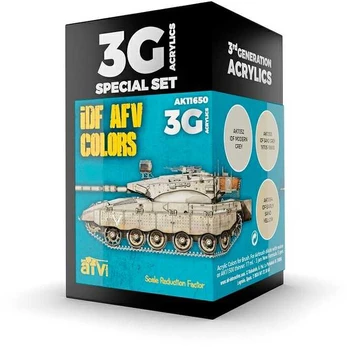 AK Interactive - 3rd generation - Akrilinių dažų rinkinys IDF AFV Colors, AK11650