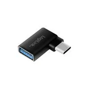LogiLink Adapteris USB 3.2 Gen1 Type-C,C/M zu USB-A/F,90°,schw