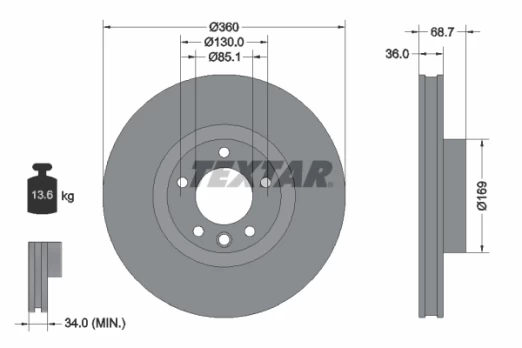 TEXTAR 92262605 Brake Disc