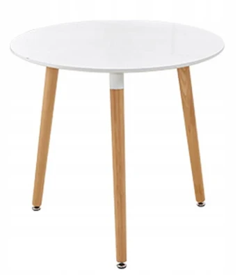 Modernus baltas stalas valgomajam virtuvei - 80cm