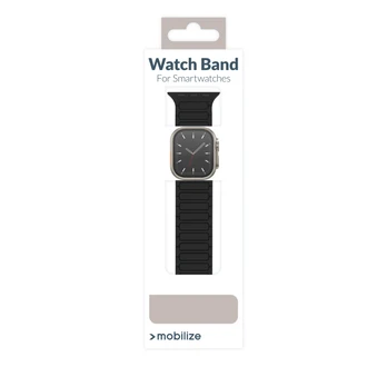Mobilizera MOBILIZE silikoninė magnetinė apyrankė Apple 42/44/45/49mm, juoda
