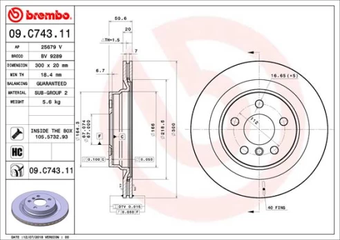 BREMBO 09.C743.11 Brake Disc