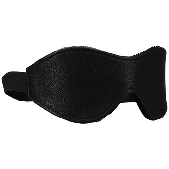 Doc Johnson CalExotics Juodas Vegan Leather Eye Mask with Velvet Lining
