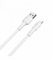 USB kabelis Borofone BX30 Lightning 1.0m silikoninis baltas