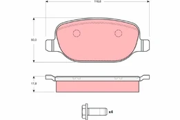 TRW GDB1490 Brake pad set kaina