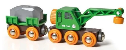 BRIO RAILWAY kranas su vagonu, 33698