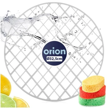Kilimėlis į kriauklę apskritas pilkas Orion 32.5 cm