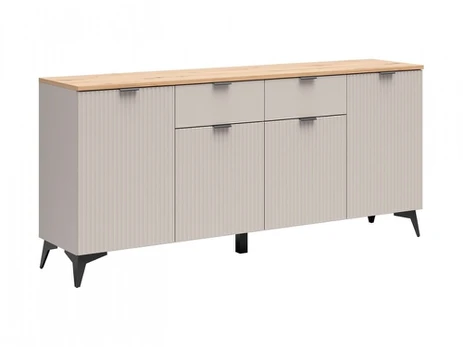 Komoda Velton 180, 180x41x69 cm, pilka/ruda