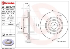 Stabdžių diskas BREMBO 09.6839.11 kaina