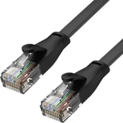 UNITEK C1808GBK eterneto kabelis FLAT UTP Ethernet Cat.6 0,5m kaina