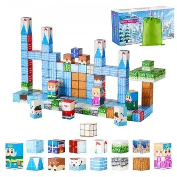 Magnetinių blokelių rinkinys pilies statymui