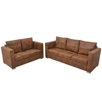 Sofa Sofos komplektas, 2d., dirbtinė zomšos oda (244702+244703)
