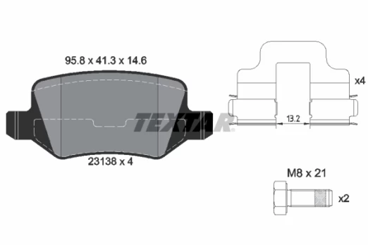 TEXTAR 2313805 Brake pad set