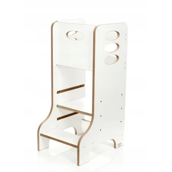 Montessori bokštelis vaikams, 90 cm, MDF, baltas