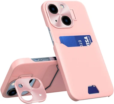 Hurtel iPhone 14 Plus odinis dėklas su stovele – rožinis