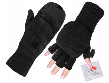 Žieminės pirštinės su atvartu Mil-tec Hunter 3m Thinsulate Black L