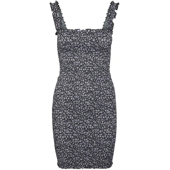 Mini suknelė moterims, Pilka, NMLEA SMOCK STRAP SHO
