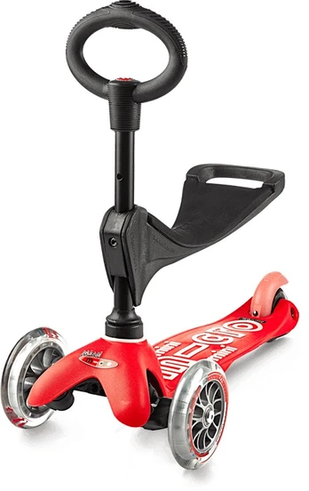 Paspirtukas Micro Mini 3in1 Deluxe, raudonas