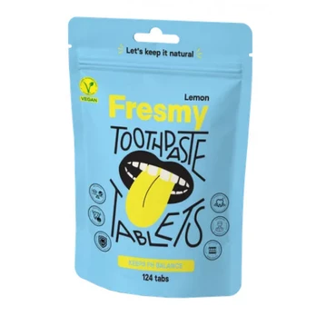 Fresmy Lemon Toothpaste Tablets Dantų pastos tabletės, 124 tabs