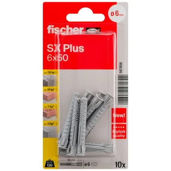 Kaištis Fischer SX Plus, /, 6 mm x 50 mm, 10 vnt.