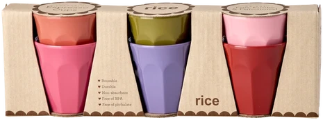 Rice - Melamine Espresso Cups - Assorted Solid Colors - 80 ml