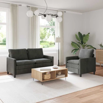 Sofa Sofos komplektas 2 pcs Antracito Poliesteris