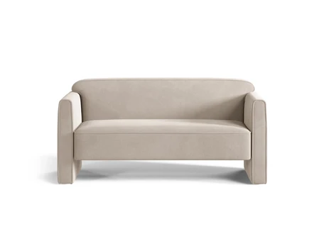 Velvet Sofa, "Abby", 2 Seats, 140x80x69, Beige