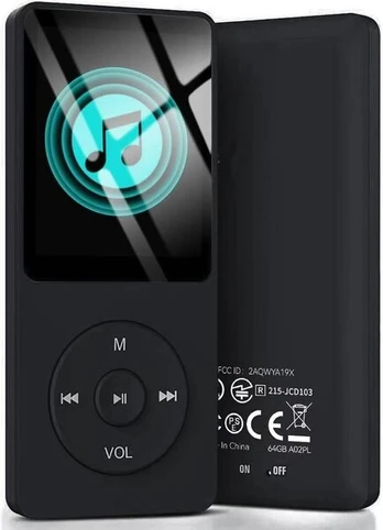 MP3 grotuvas 64GB MP3 grotuvas, 70 val. atkūrimo laikas