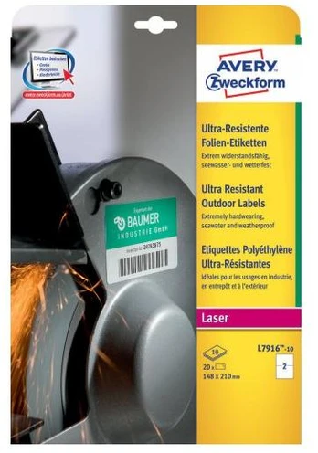 Avery Zweckform itin atsparus A4 210x148mm, balta