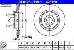 ATE 24.0128-0119.1 Brake Disc