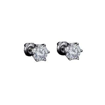 Auskarai su moisanitu, 1 ct*2