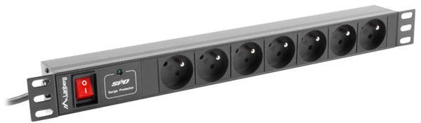 LANBERG PDU RACK POWER STRIP (1U,10A,7X 230V,2M)